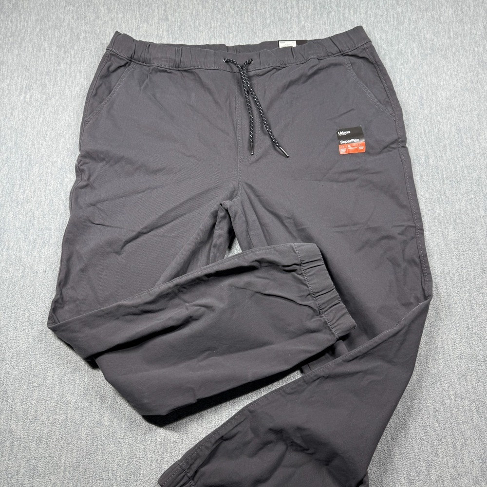 Urban Pipeline Joggers Mens L Gray SuperFlex Stretch Twill Elastic Drawstring